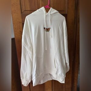 Brandy Melville White Oversized Hoodie